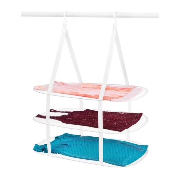 33 in. H X 27.25 in. W X 19.25 in. D Steel Hanging Collapsible Clothes Drying Rack, Whitmor, Mfr#: 6506-9367-WHT
